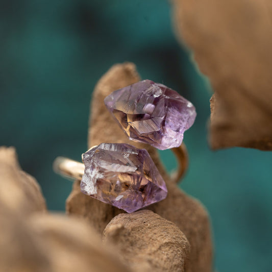 Amethyst Ring goldfarbig