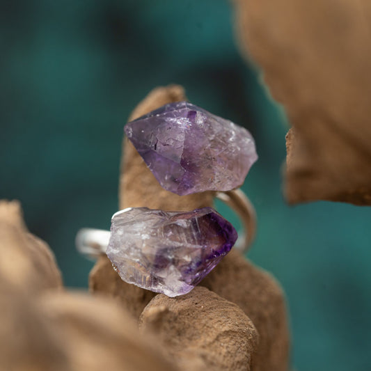 Amethyst Ring silberfarbig