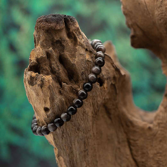 Obsidian "Silberobsidian" Armband 6mm