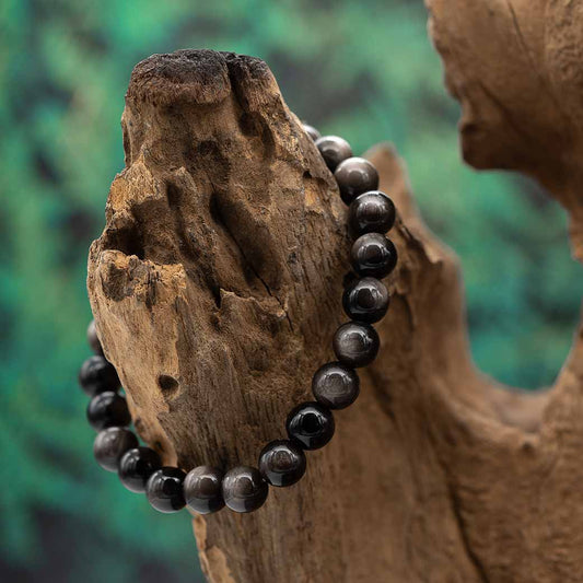 Obsidian "Silberobsidian" Armband 8mm